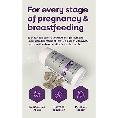 VEGETOLOGY Pregnancy Vitamins for Women Prenatal Vitamin & Postnatal Vitamins for Breastfeeding Moms w/20+ Vitamins, Folate & More Vegan Prenatal Vitamins for Every Stage of Pregnancy (60 Ct)