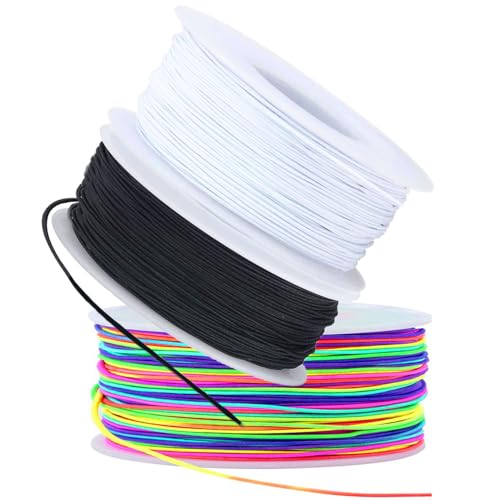 JULIMAIDONG 1.0mm Elastic Bracelet String Cord, Crystal Stretch Bead Cord for Bracelets Jewelry Making, Clear Stretchy Elastic String for Beading, Transparent Thread (1.0MM(Rainbow)/165ft) — view 5
