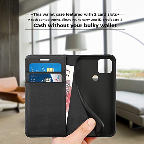 For Google Pixel 5 Case Flip Leather Wallet Book ID Card Holder Shockproof Protective Stand View Phone Cover For Google Pixel 5 (BLACK) - Image 5