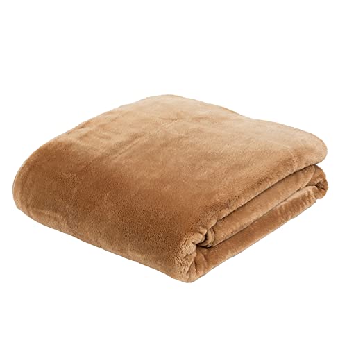 Gözze - Premium Cashmere-Feeling Wohn- und Kuscheldecke, 500 g/m², 180 x 220 cm - Sand – Ansicht 1
