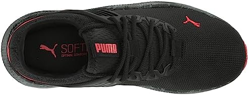 PUMA Pacer Future Marblized Sneaker, Black-High Risk Red-Castlerock, 5.5 US Unisex Big Kid | Image 4
