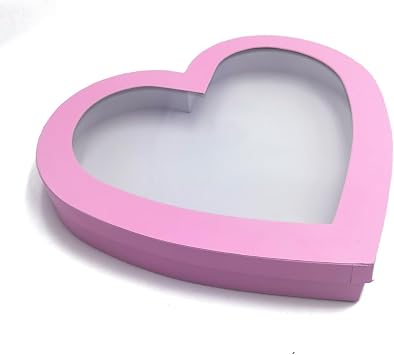 WENPACK 12inch Heart Shaped Gift Box With lid for Valentines Day Charcuterie Sweet Food Birthday Treat Pink