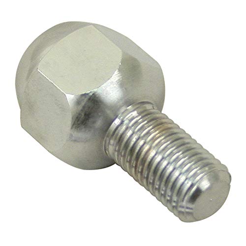 Chrome 12mm X 1.5 Stock Style Ball Seat Lug Bolt, 15mm Length Threads, Sold As 10 Pack