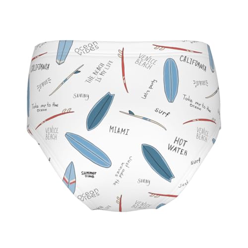 Blue Surfboards With The Words Girls' Underwear Soft Cotton Little Girls Panties Comfort Briefs2