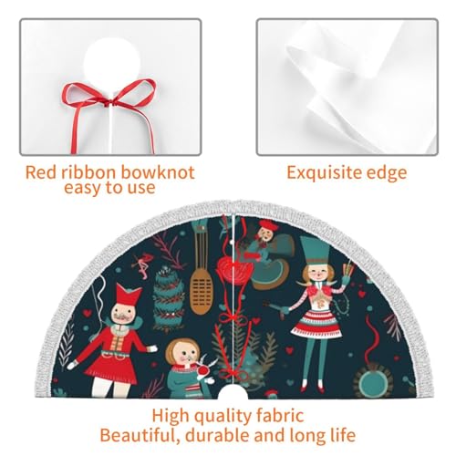 Jupe de sapin de Noël Casse-noisette 91cm et tapis de sol étanche