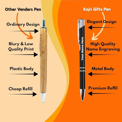 Image of Kajri Gifts Personalized Pen with Name Engraved Wooden Gift Box Best for Gifting, Corporate Gift, Doctor, Advocate, Boss, Employee, Teacher (Tic Tak)