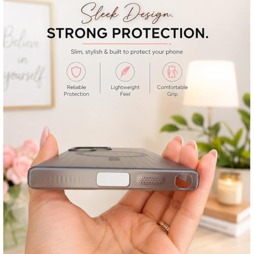 Image of keeshar MagPro Stripe case for S25 Ultra Black Frosted Transparent PC Hard Back Cover Camera & Body Protection|Anti Shock,Scratch Resistant Wireless Charging Compatible