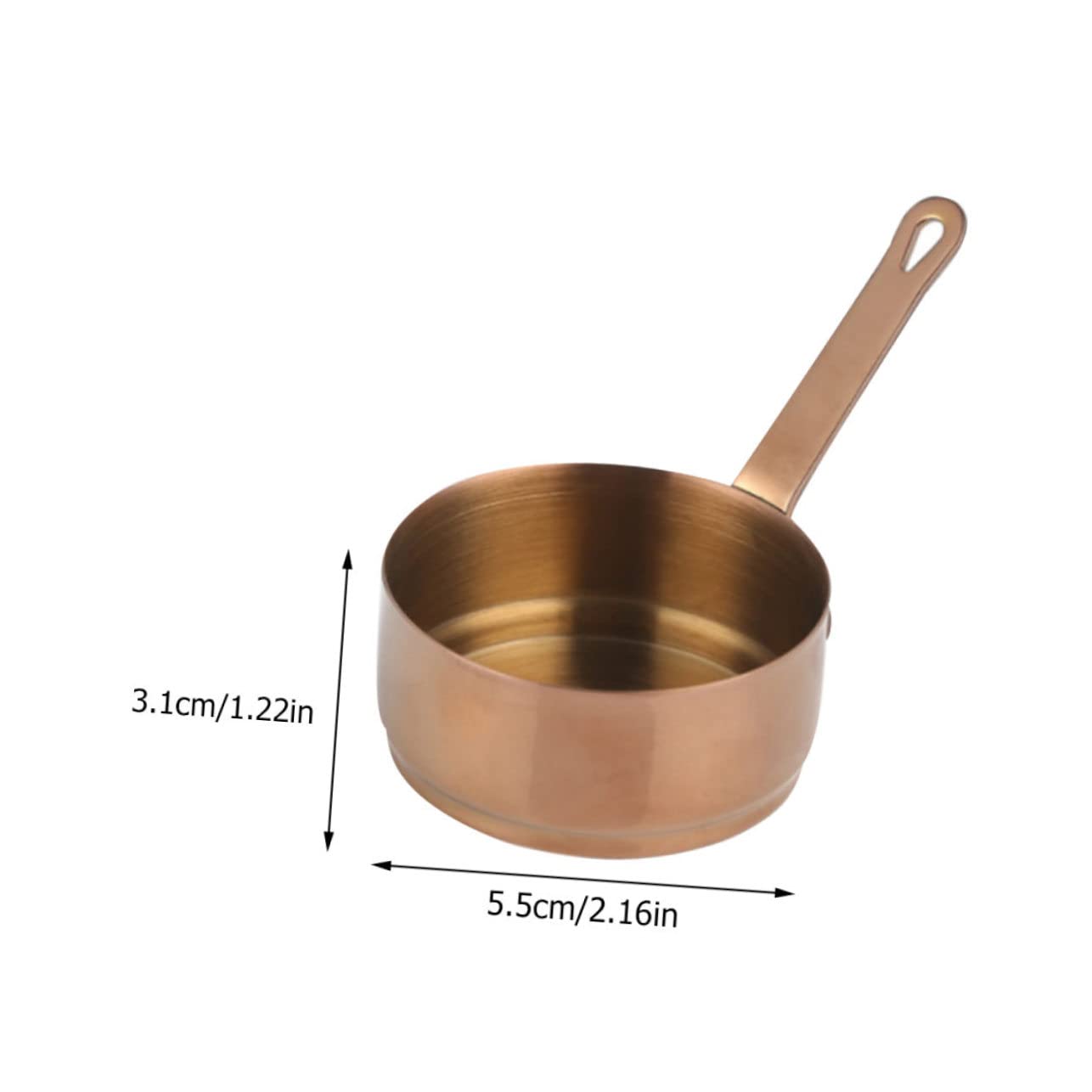 Cabilock 1pc Sauce Cup with Handle Coffee Containers Candle Boiler Pot Food Serving Cup Sauce Dishes Portion Scoop Mini Gravy Mini Spoons Powdered Creamer for Scale Stainless Steel Golden