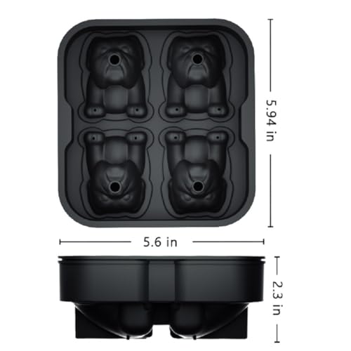 Molde de silicona para cubos de hielo forma perro miniatura 5