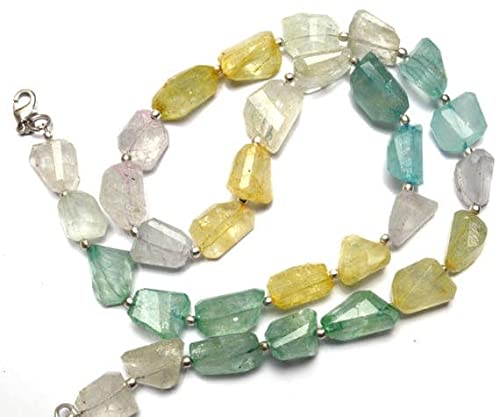 Perles aigue-marine naturelle pour façonner un collier bohème chic et vos bijoux d'été