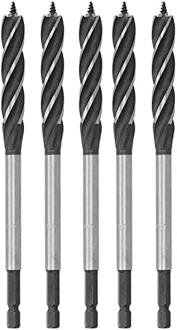 Drill Bits For 5Pcs Brad Point Drill Chrome Vanadium Steel Woodworking 4 Flute Cut Drilling Tool Supplies Reaming 12mm - (Color: Black)