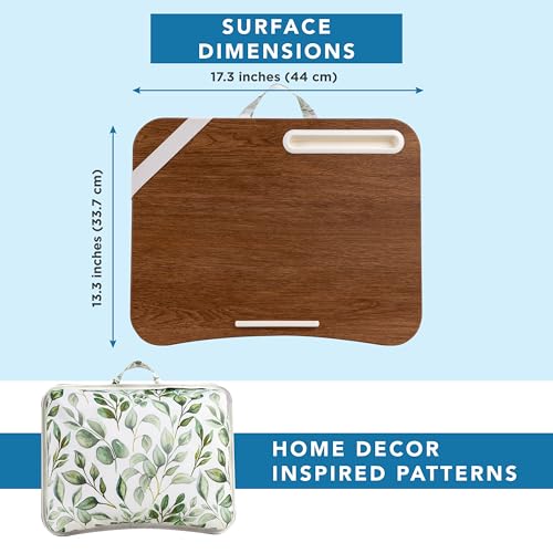 Image of LAPGEAR Designer Lap Desk - Watercolor Leaves, 2-Pack with Storage Basket