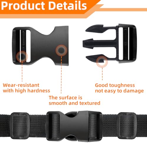 TKYZMS 8 Set 1 inch buckles for straps Clip Quick Side Release Buckles,buckle straps with 16 Pcs Slide Clips,plastic buckle clips Belt Buckle for Nylon Webbing Straps,belt buckles,Dog Collars - Thumbnail 5
