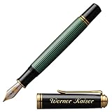 Der Füllhalter ist mit einer hochwertigen 18-K/750 Bicolor-Goldfeder mit Rhodium-Dekor (Federbreite M) und einer Differentialkolbenmechanik zum direkten Befüllen aus einem Tintenglas ausgestattet