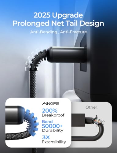 Image of AINOPE USB A to USB B Priner Cable 10FT USB 2.0 MIDI USB Cable | 480Mbps Nylon Braided USB A to B Printer Cord for HP, Canon, Samsung, Dell, Epson, Lexmark, Xerox and More