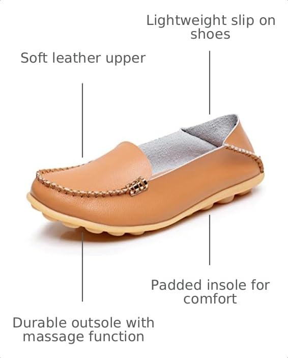 Image of VenusCelia Women's Natural Comfort 2 Walking Flat Loafer | Casual Shoes