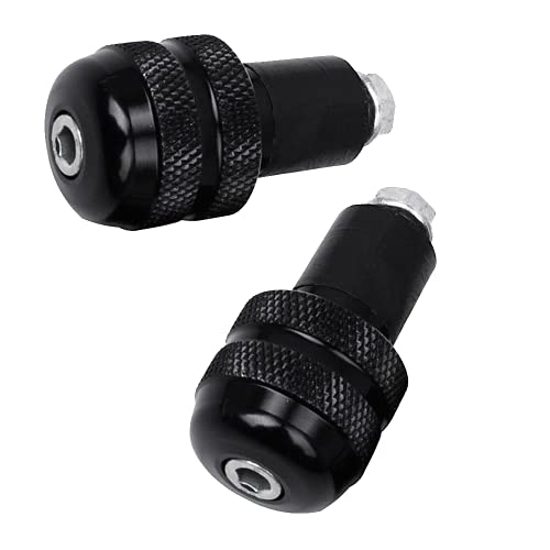 2Pcs Universal Motorcycle Handlebar End Plugs - 22mm, Withstand All Weather - Black