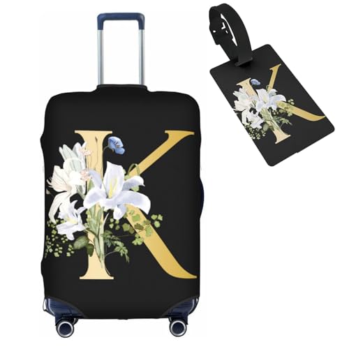 Tuizumy Decorative K Suitcase Protectors Elastic Washable Luggage Covers With Concealed Zippers For 18-32 Inch Luggage (Size S: Fits 18-21 Inch)