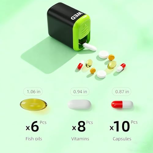 Image of House of Quirk Weekly Pill Organizer 7 Day, One-Time-a-Day Medicine Box with Reminder, Detachable Travel Pill Case, Large Capacity Organizer for Vitamins, Supplements & Daily Medication (Black)
