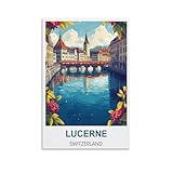 HSAYYIII Luzern Schweiz Vintage-Reiseposter, 20 x 30 cm, 