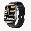 Yihou Fall Detection Smart Watch for Seniors Fall Alert Watch with SOS Heart Rate Monitor Sleep Monitoring Pedometer for Android iOS Black Leather
