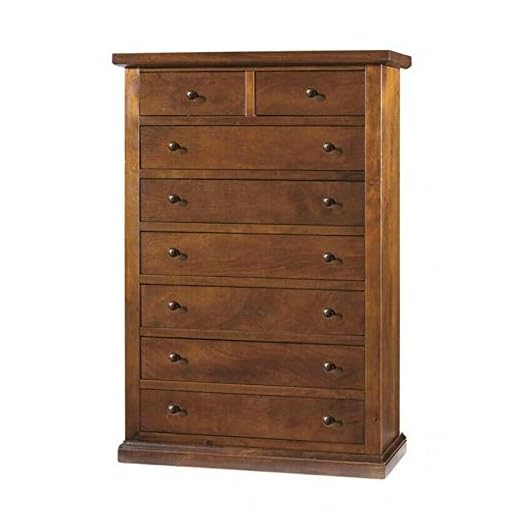 Mar.c.a. Design, Cómoda Dormitorio, Cajonera de Madera, Nogal Oscuro - Comoda Dormitorio 6 Cajones Grandes + 2 Pequeños 87x45x127H, Estilo Clásico - Ideal para Varios Ambientes - Made in Italy