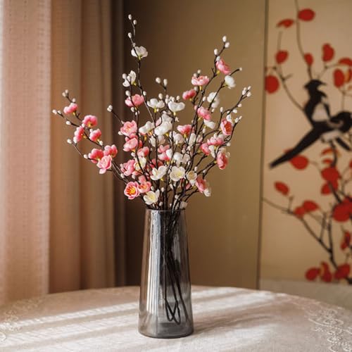 EVIGTOP 梅 造花 花瓶付き 本物そっくり インテリア 人工観葉植物 枯れない花 フェイクグリーン 現代 シンプル リビング 玄関 寝室 オフィス ラック テーブル 窓 飾り アクセサリー 家の装飾 ギフト用