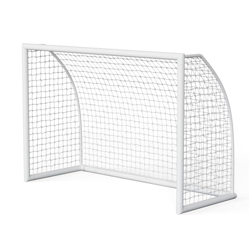 Masiunoz 10 x 6.5 Feet Portable Soccer Goal with Net, Weatherproof Soccer Training Equipment, Outdoor Sports Games Soccer Goal Set White