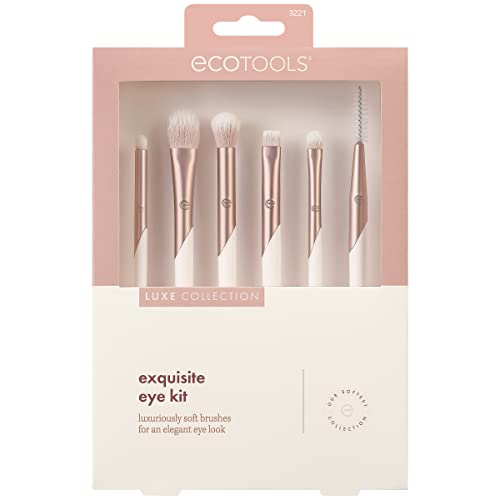 EcoTools Luxe Kit de pincéis profissionais de maquiagem para os olhos, para sombra, delineador e maq