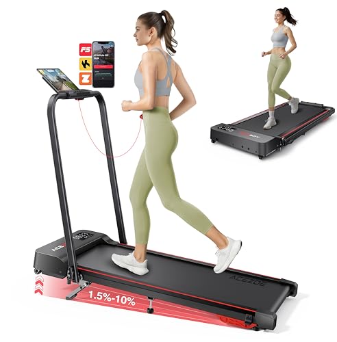2 in 1 Treadmills for Home Foldable,Walking Pad with 10% Incline and handle bar,Portable Under Desk...