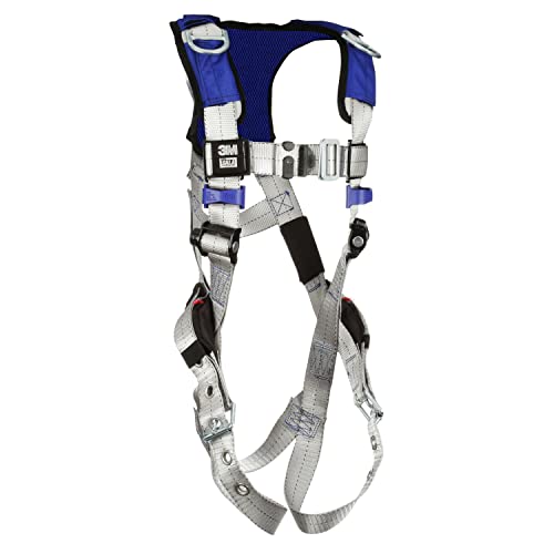 Image of 3M DBI-SALA ExoFit X100 Comfort Vest Retrieval Safety Harness Fall Protection, ANSI, OSHA, Shoulder and Back D-Rings, Padding on Back and Hips, Pass-through Chest Buckle, Tongue Leg Buckles, 1401156,S