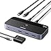 Produktbild UGREEN USB C Switch 2PC 10Gbps USB Switch 3.2 2 In 4 Out mit Desktop Kontroller USB Umschalter Aluminiumgehäuse mit 2USB C auf C Kabeln für Tastatur, Maus, Drucker, USB Stick usw.
