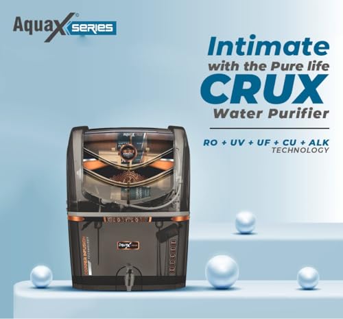 Image of Aqua x Crux 7-Stage RO UV UF Water Purifier with Copper Mineral Technology & TDS Controller | Advanced Home Water Filter for Safe Drinking Water, Impurity Removal & Better Taste(Black TPT)