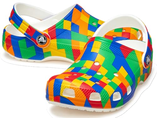 Image of Crocs Unisex-Child Classic Graphic Clog, Digi Block /Multi, 3 Little Kid