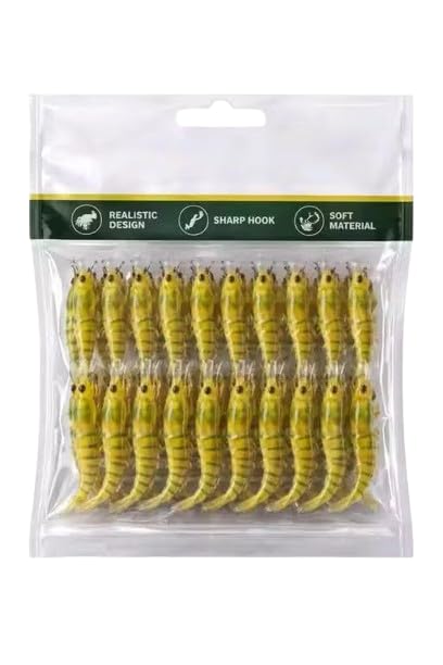 Shrimp Soft Fishing Lures – Pack of 20 | Realistic Artificial Shrimp Baits | Soft Silicone Fishing Lure Set for Freshwater & Saltwater Fishing | Fishing Tackle Accessories-image-15