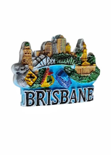 Imán de nevera Brisbane Australia polyresina 3.1x2.2 in miniatura 5