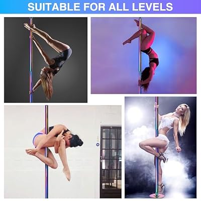 Height Adjustable Professional Spinnings & Static Dance Pole,Portable Removable 45mm Heavy-Duty Pole Dance Adjustable Height(88-108),Holds 330 Lbs-Stripper Pole for Home Exercise Club Gym