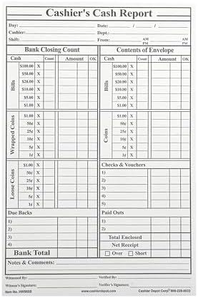 100 Cashier Depot - Cashier's Cash Report Envelopes HW965S, 6 x 9 Inches, 28lb White Paper, Peel & Seal, for Business Deposits, 100 Count image 5