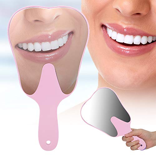 Dental Mirror, Tooth Shaped Mirror Cute Handle Dental Mirror Hand Mirror Dental Accessory(Pink) - Image 4