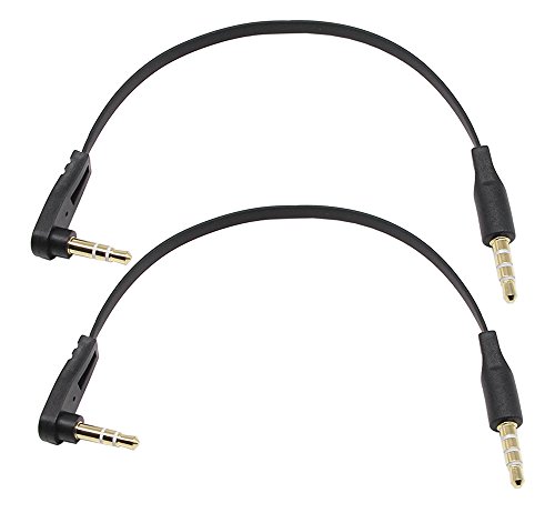 Cable de audio 3.5mm, pack de 2, macho a macho, 0.5 pies miniatura 1