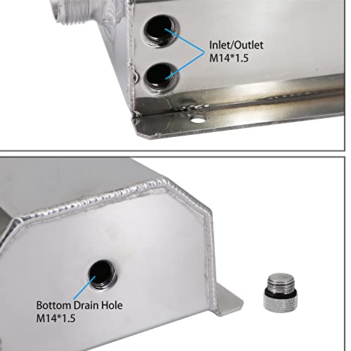 Dokili 2L Alloy Universal Water Coolant Overflow Expansion Tank Reservoir Aluminum Cap Silver #TOP1
