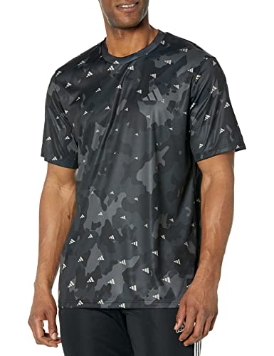T-shirt d'entraînement adidas noir et gris en taille S pour homme