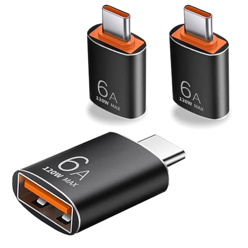 Adaptateur USB C vers USB (3 Pack), Adaptateur OTG de Type C vers USB 3.1 pour Smartphones et Ordinateurs Portables, Compatible avec iPhone 15 Pro Max, MacBook...