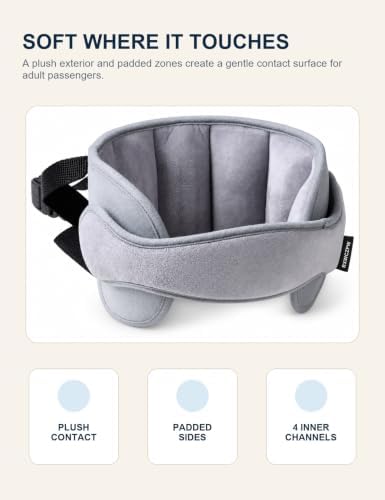 RXWCZPW Car Seat Head Support Strap, Soft Plush Adjustable, Adult Passenger - 4