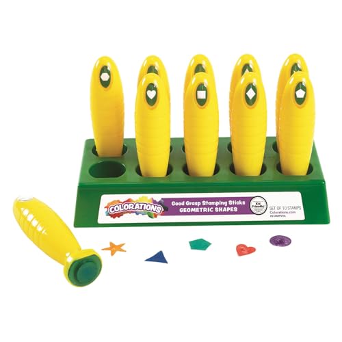 Colorations Shapes Easy to Hold Good Grasp Kids Stamping Sticks Set of 10 image 5
