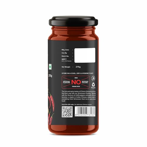 Image of Winn Schezwan Chutney 275g Glass Bottle | Pack of 1 | Chinese Schezwan Sauce | Hot & Spicy