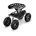 Produktbild Hillvert HT-RUNDLE-4 Fahrbarer Gartensitz 150 kg große Räder Ablage Garten Rollsitz Gartenhelfer Sitzwagen