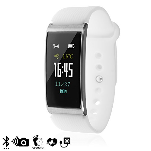 Preisvergleich Produktbild DAM Silica DMX097WHITE Silica DMX097WHITE Smart-Armband x3 mit Herzfrequenzmesser, Blutdruck, Weiß