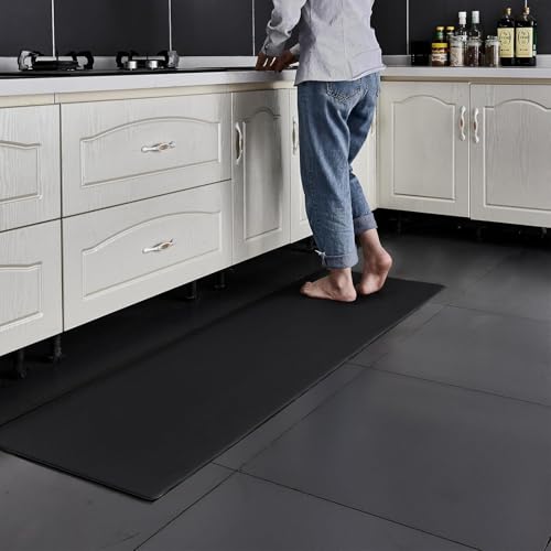 Límite-MX Tapete para Cocina,Tapete de Cocina antifatiga,Alfombrilla de Cocina Resistente al Agua y al Aceite,Tapetes Confort para Estar de pie para Cocina, Familia, Oficina, Piso,Negro(44x120CM)