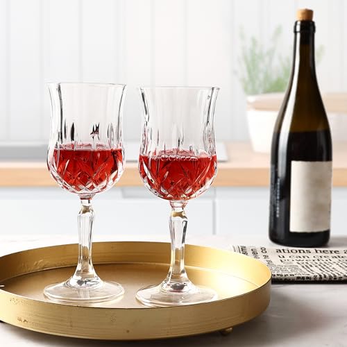 UMEIED 12 Pack 7.2oz Wine Glasses, Small Stemware for Red Wine, Port, Sherry, Dessert Wine, Crystal Clear Classic Glass Goblets Elegant Glassware for Restaurants, Bars, Home Use